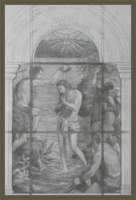 Preliminary concept drawing for Baptism of Christ
